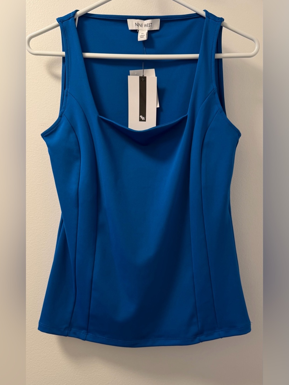 NWT Nine West Royal Blue Cowl-Neck Sleeveless Top XS